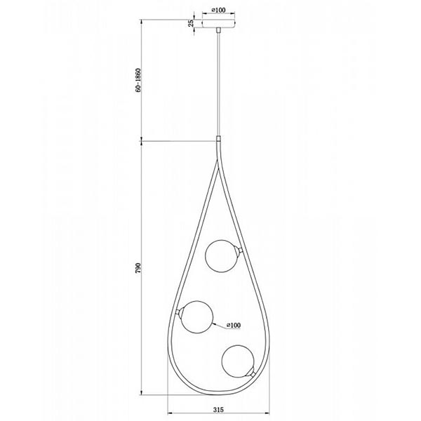 Люстра Marcan 3 Ball Chandelier Black Люстра Marcan 3 Ball Chandelier Black в Липецке