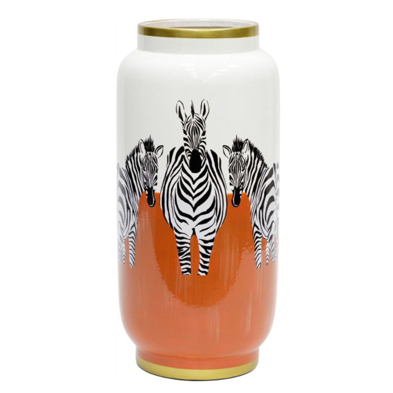 Ваза Zebra Vase white and orange Белый Черный Золотой Оранжевый Ваза Zebra Vase white and orange Белый Черный Золотой Оранжевый в Липецке | Loft Concept