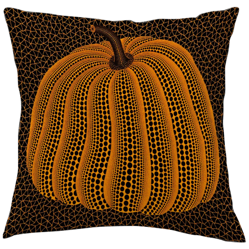 Декоративная подушка Yayoi Kusama Pumpkin Orange Черный Оранжевый Декоративная подушка Yayoi Kusama Pumpkin Orange Черный Оранжевый в Липецке | Loft Concept