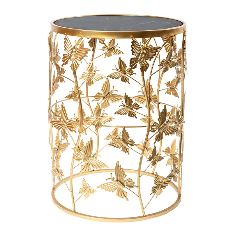 Приставной стол Gold Butterfly чёрный мрамор Золотой Черный Мрамор Nero Приставной стол Gold Butterfly чёрный мрамор Золотой Черный Мрамор Nero в Липецке | Loft Concept