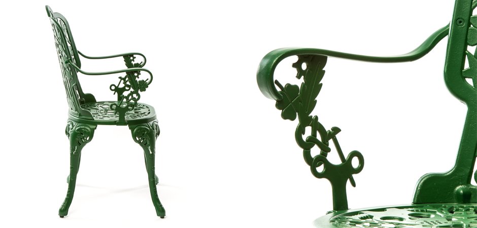 Стул Seletti Industry Collection ALUMINIUM ARMCHAIR – GREEN - фото №1