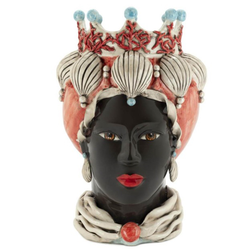 Ваза VASE MORO LADY CORAL Черный Мульти Ваза VASE MORO LADY CORAL Черный Мульти в Липецке | Loft Concept