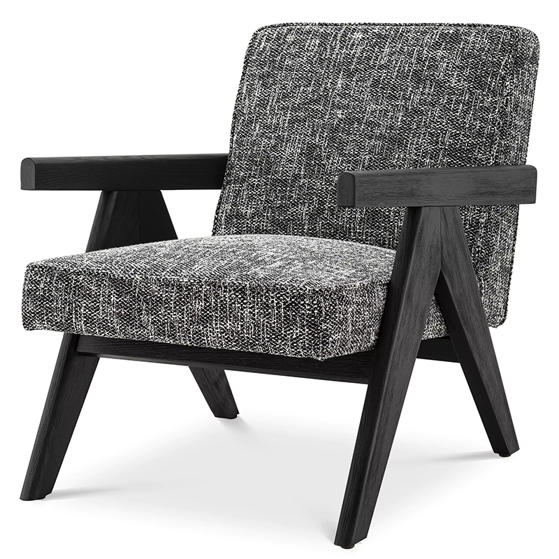Кресло Eichholtz Chair Greta Черный Черный Черно-белый Кресло Eichholtz Chair Greta Черный Черный Черно-белый в Липецке | Loft Concept
