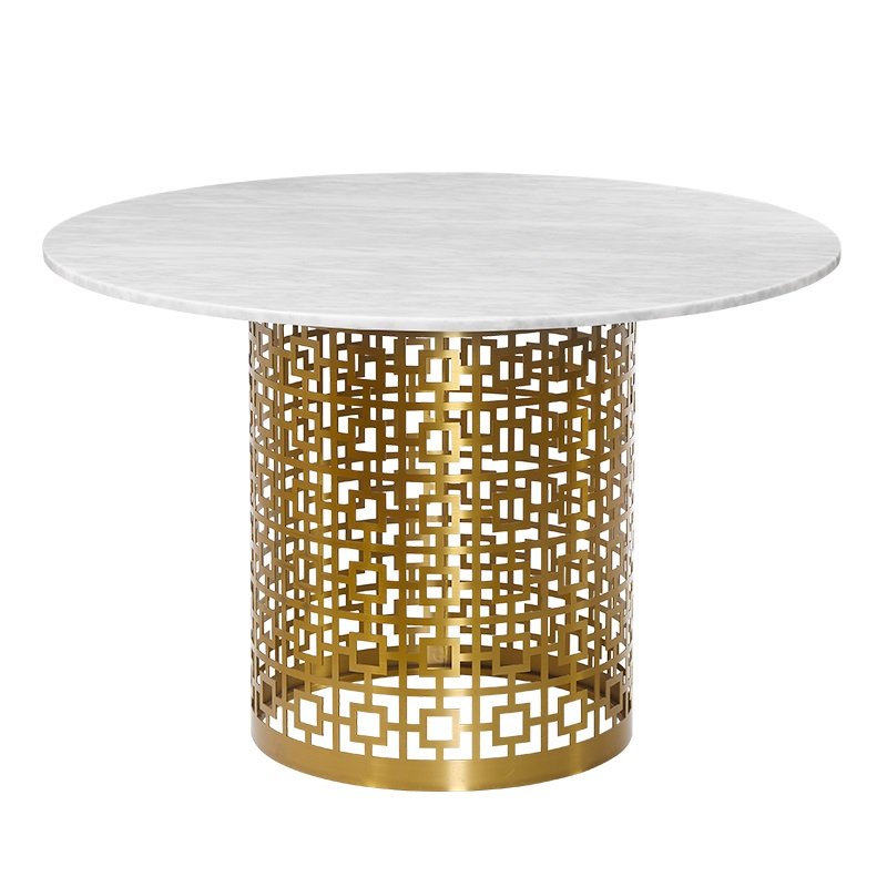 Обеденный стол Artesia Dining Table White Глянцевое золото Белый Обеденный стол Artesia Dining Table White Глянцевое золото Белый в Липецке | Loft Concept