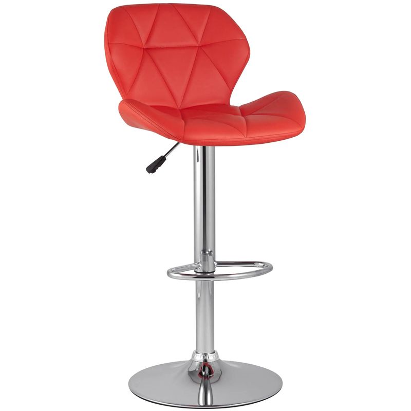 Барный Стул Jeroen Chair Красная Экокожа Красный Серебряный Барный Стул Jeroen Chair Красная Экокожа Красный Серебряный в Липецке | Loft Concept