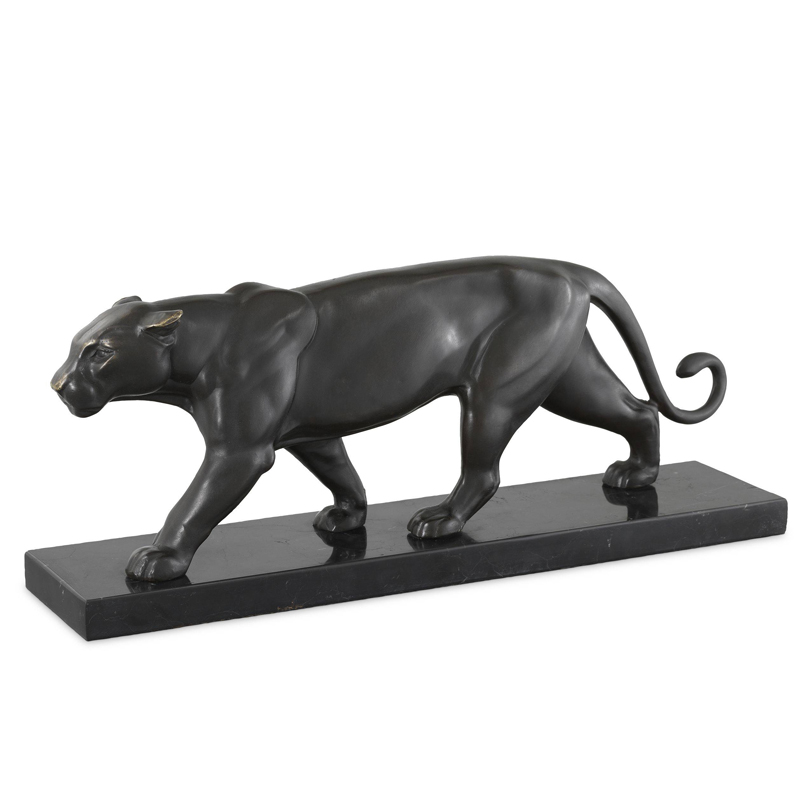 Статуэтка Eichholtz Panther on Marble Base Темная бронза Черный Статуэтка Eichholtz Panther on Marble Base Темная бронза Черный в Липецке | Loft Concept