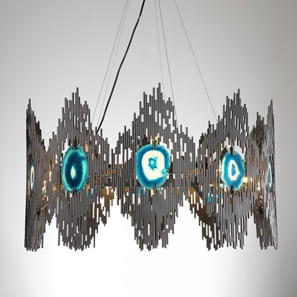 Люстра Calypso Chandelier 10 Золотой Графит Морская синь Люстра Calypso Chandelier 10 Золотой Графит Морская синь в Липецке | Loft Concept