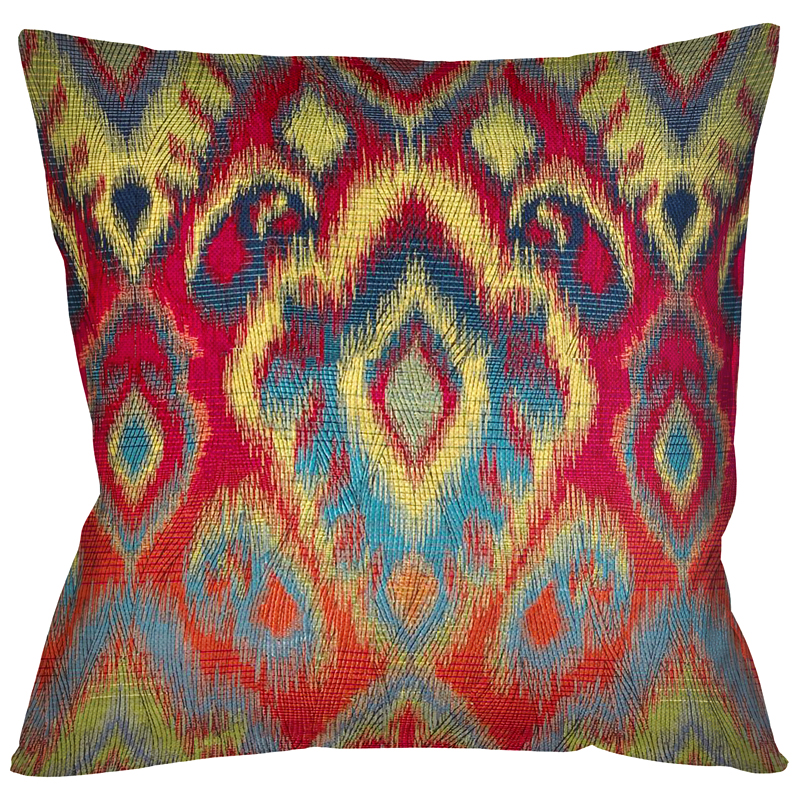 Декоративная подушка Ikat Pattern с разноцветным узором Мульти Декоративная подушка Ikat Pattern с разноцветным узором Мульти в Липецке | Loft Concept