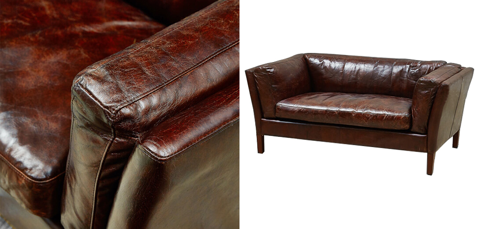 Диван RH SORENSEN Sofa Brown leather double Диван RH SORENSEN Sofa Brown leather double - Loft-Concept в Липецке