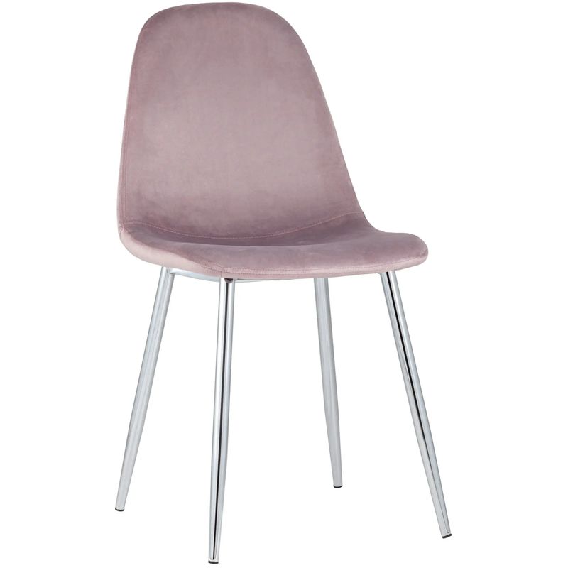 Стул Archie Chair Пыльно-Розовый Велюр Хромированные ножки Розовый пастельный Серебряный Стул Archie Chair Пыльно-Розовый Велюр Хромированные ножки Розовый пастельный Серебряный в Липецке | Loft Concept