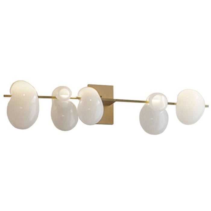Бра White glass trap 5 Wall Lamp Прозрачный белый Золотой Бра White glass trap 5 Wall Lamp Прозрачный белый Золотой в Липецке | Loft Concept