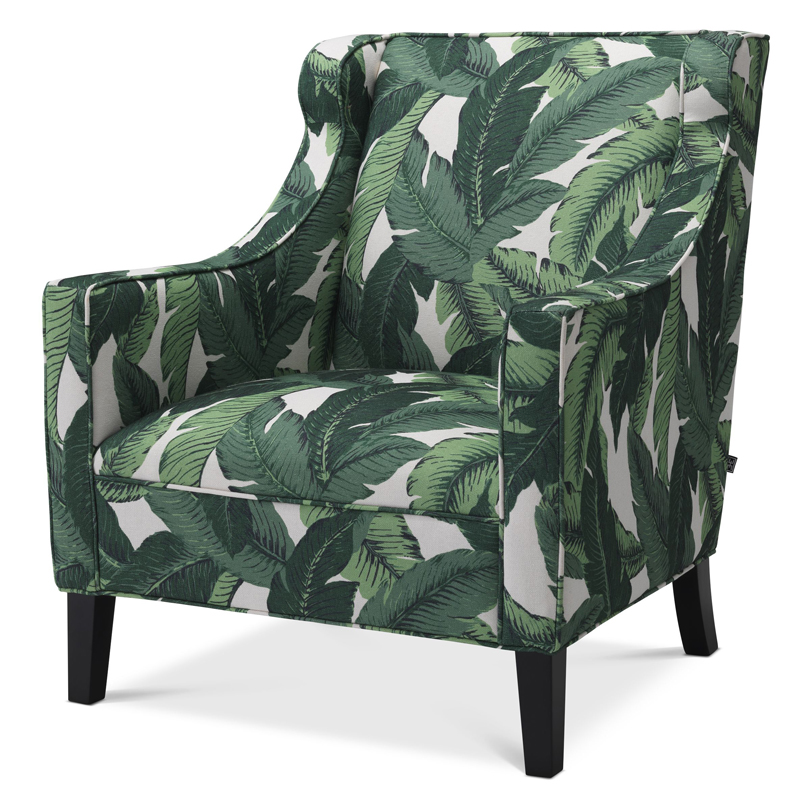 Кресло Eichholtz Chair Jenner Mustique green Зеленый Черный Кресло Eichholtz Chair Jenner Mustique green Зеленый Черный в Липецке | Loft Concept