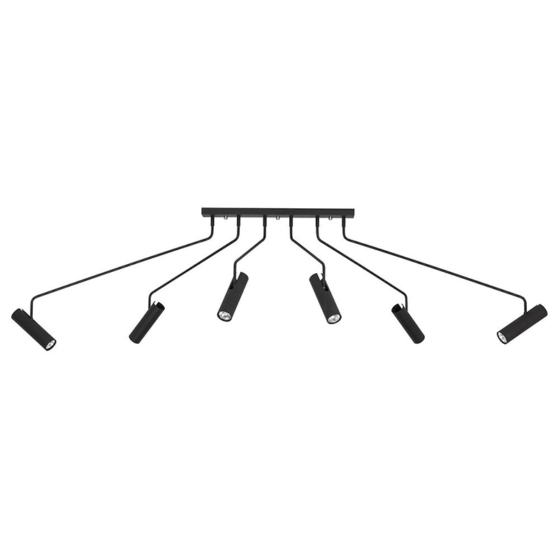 Потолочный светильник Tibo Branches Trumpet Tube black 6 Черный Потолочный светильник Tibo Branches Trumpet Tube black 6 Черный в Липецке | Loft Concept