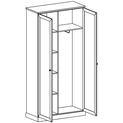 Двухдверный шкаф с зеркальными дверцами Percent Closet Двухдверный шкаф с зеркальными дверцами Percent Closet в Липецке