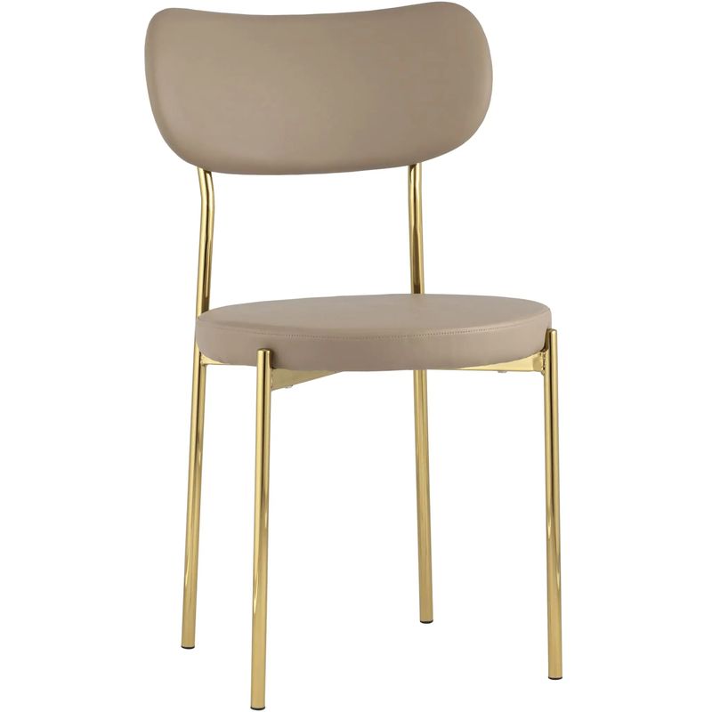 Стул Alfie Chair Золотые ножки Бежевая Экокожа Бежевый Золотой Стул Alfie Chair Золотые ножки Бежевая Экокожа Бежевый Золотой в Липецке | Loft Concept