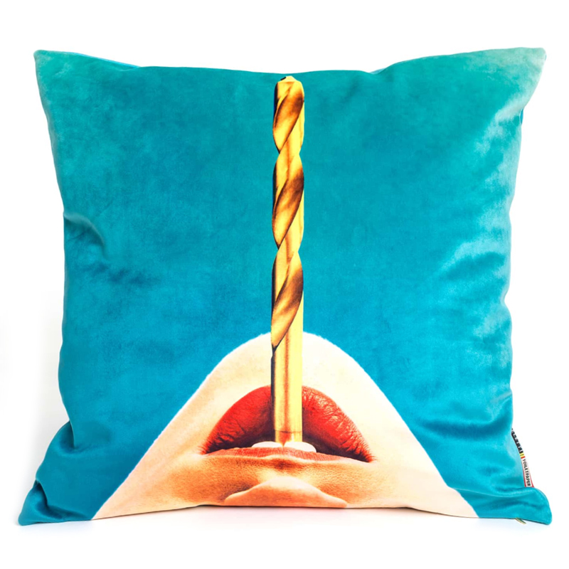 Подушка Seletti Cushion Drill Design Toiletpaper Бирюзовый Подушка Seletti Cushion Drill Design Toiletpaper Бирюзовый в Липецке | Loft Concept