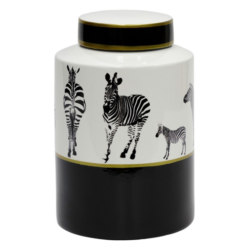 Ваза Zebra Vase white and black 26 Белый Черный Золотой Ваза Zebra Vase white and black 26 Белый Черный Золотой в Липецке | Loft Concept
