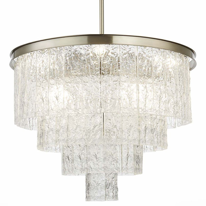Люстра Renea Textured Glass Chandelier Nickel D60 Никель Прозрачное Стекло Люстра Renea Textured Glass Chandelier Nickel D60 Никель Прозрачное Стекло в Липецке | Loft Concept