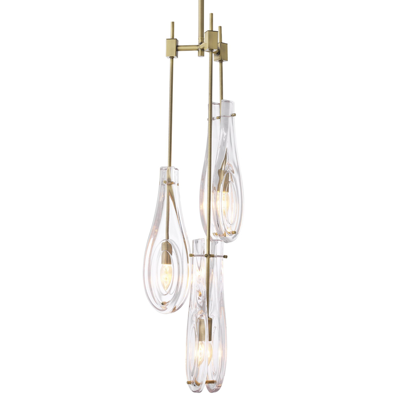Люстра Eichholtz Chandelier Bellano S Brass Латунь Прозрачный Люстра Eichholtz Chandelier Bellano S Brass Латунь Прозрачный в Липецке | Loft Concept