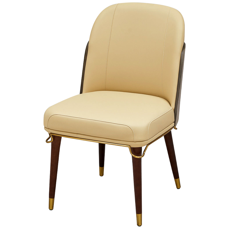 Стул бежевый Emilis Chair ножки из массива ясеня Бежевый Коричневый Латунь Стул бежевый Emilis Chair ножки из массива ясеня Бежевый Коричневый Латунь в Липецке | Loft Concept