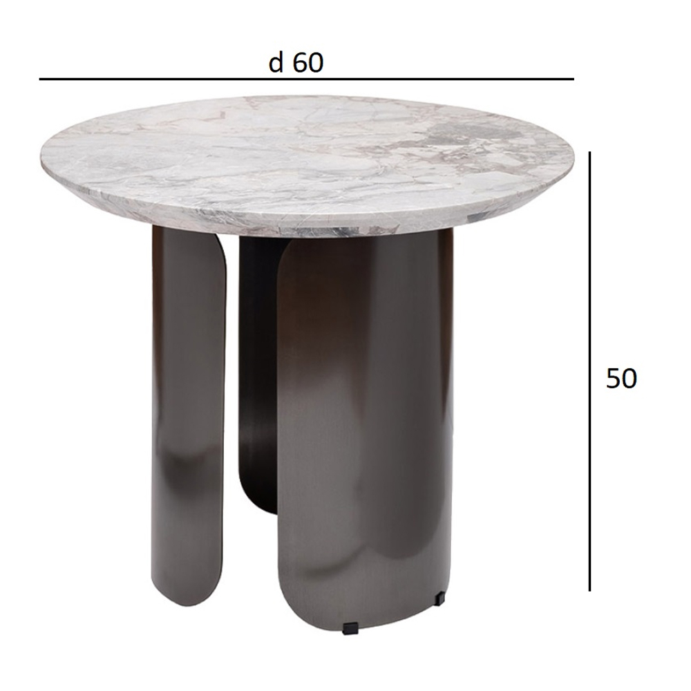 Столик журнальный круглый с мраморной столешницей Gray Marble Table Столик журнальный круглый с мраморной столешницей Gray Marble Table в Липецке