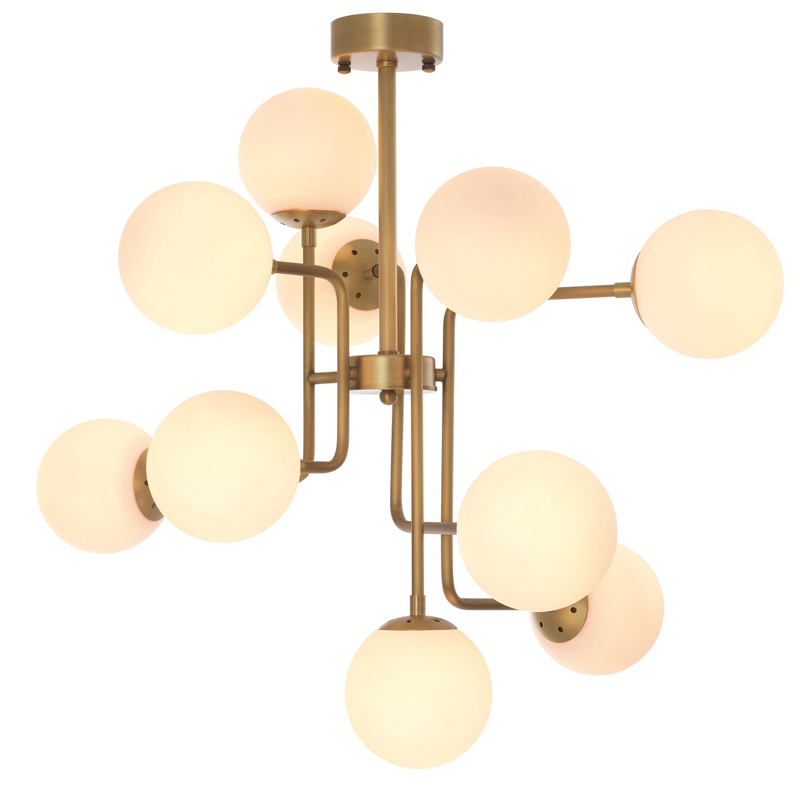 Люстра Eichholtz Chandelier Chase Латунь Античная полированная Белый Люстра Eichholtz Chandelier Chase Латунь Античная полированная Белый в Липецке | Loft Concept