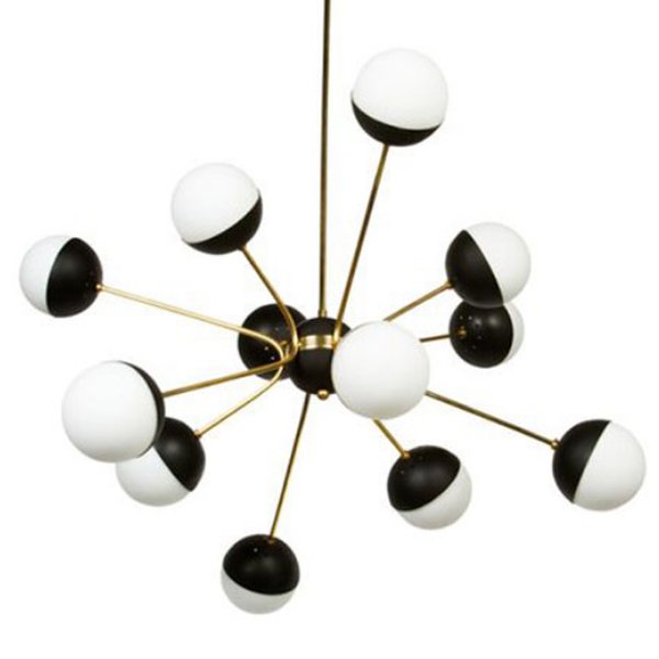 Люстра Rewire Custom Orb Chandelier Черный Латунь Прозрачный белый Люстра Rewire Custom Orb Chandelier Черный Латунь Прозрачный белый в Липецке | Loft Concept