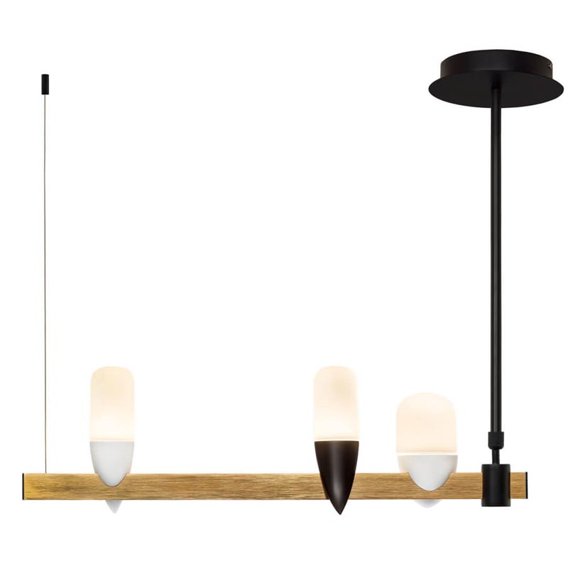 Люстра Ebenezer Chandelier Linear black 60 Латунь Черный Люстра Ebenezer Chandelier Linear black 60 Латунь Черный в Липецке | Loft Concept