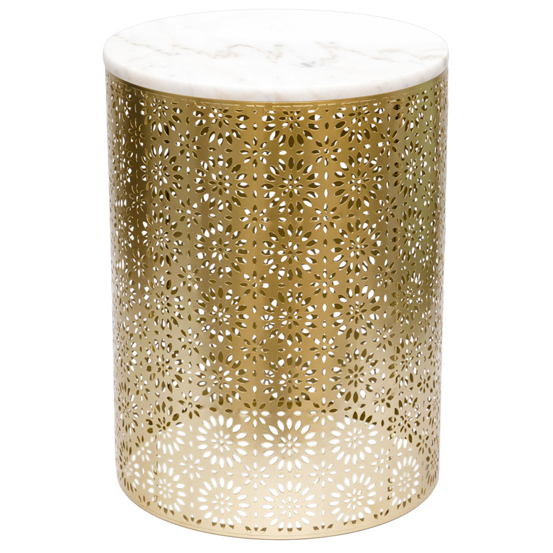 Приставной Стол Artesia Table Золотой с белым мрамором Белый Золотой Приставной Стол Artesia Table Золотой с белым мрамором Белый Золотой в Липецке | Loft Concept