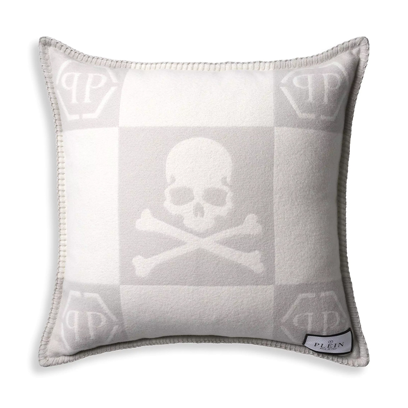 Подушка Philipp Plein Cushion Cashmere Skull 45 x 45 Grey Серый Белый Подушка Philipp Plein Cushion Cashmere Skull 45 x 45 Grey Серый Белый в Липецке | Loft Concept