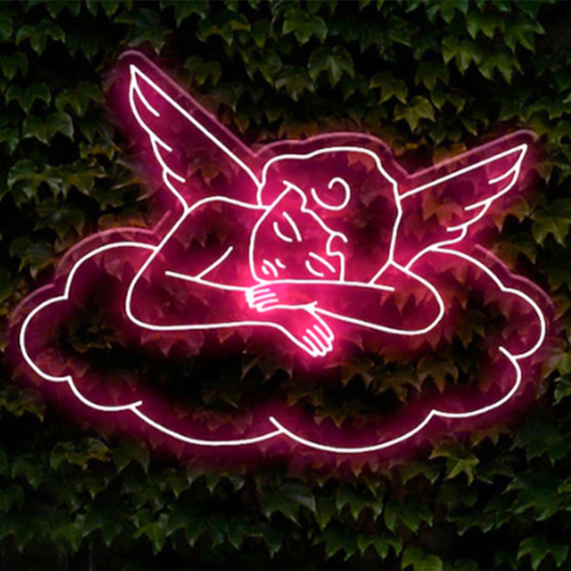 Неоновая настенная лампа Sleeping Angel Neon Wall Lamp Розовый Прозрачный Розовый Неоновая настенная лампа Sleeping Angel Neon Wall Lamp Розовый Прозрачный Розовый в Липецке | Loft Concept