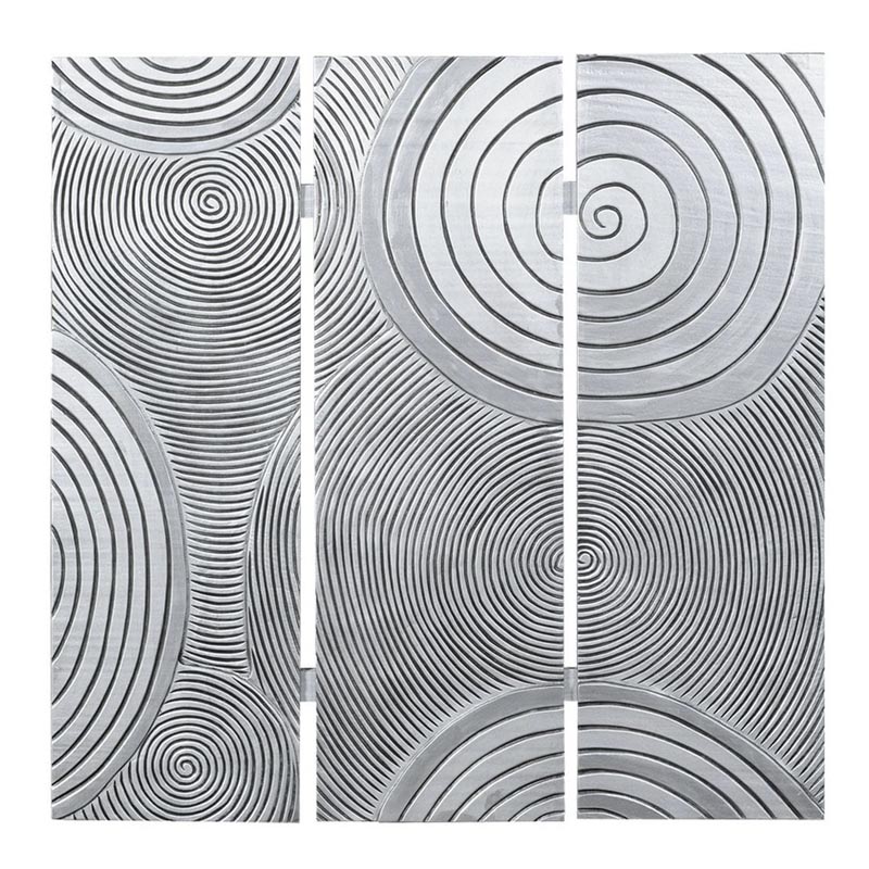 Панно Hypnotizing Spirals Серебряный Черный Панно Hypnotizing Spirals Серебряный Черный в Липецке | Loft Concept