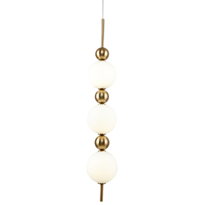 Подвесной светильник PEARLS SUSPENSION 3 Лампы Белый Латунь Подвесной светильник PEARLS SUSPENSION 3 Лампы Белый Латунь в Липецке | Loft Concept