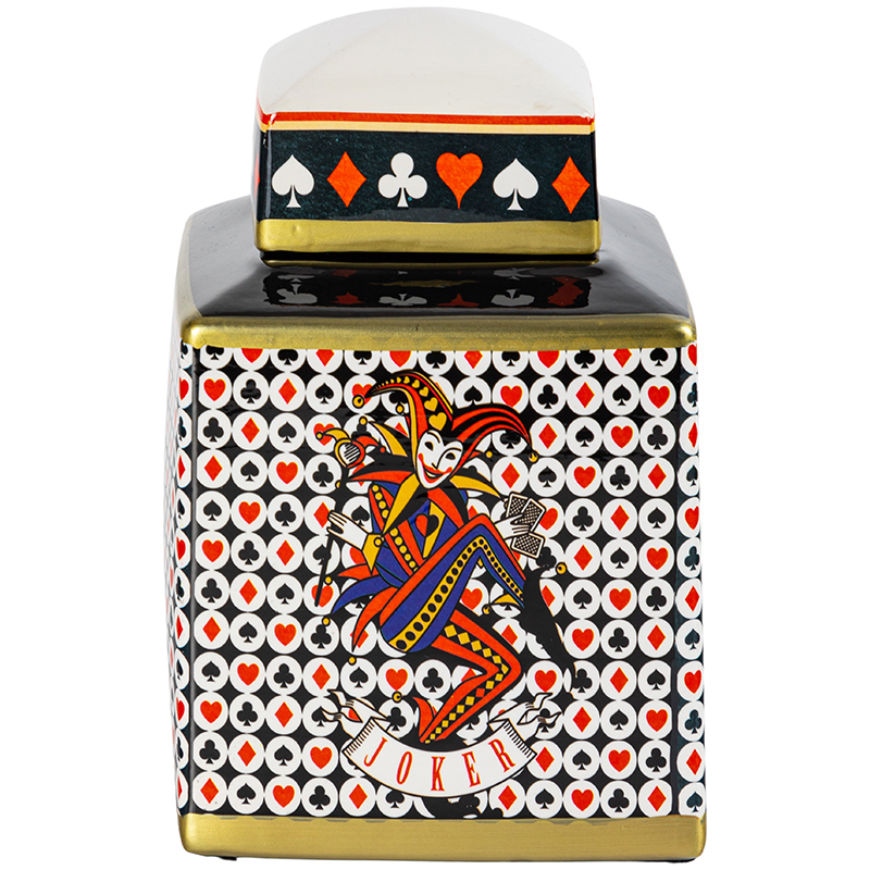 Ваза с крышкой Joker Poker Collection Vase Мульти Черно-белый Красный Золотой Ваза с крышкой Joker Poker Collection Vase Мульти Черно-белый Красный Золотой в Липецке | Loft Concept