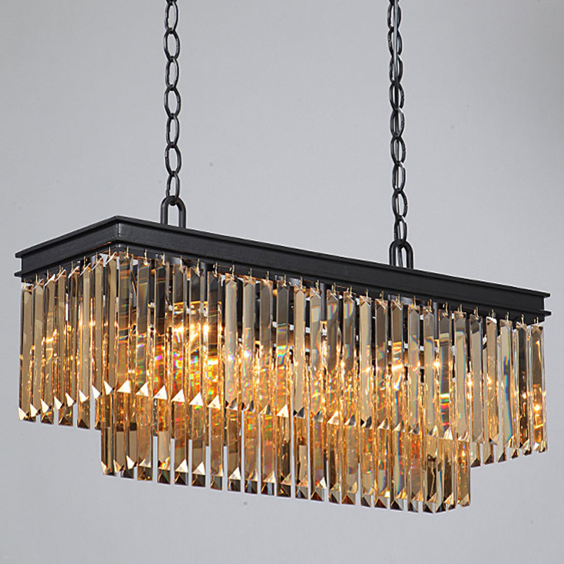Люстра Odeon Amber GLASS Rectangular Chandelier Black iron Янтарное стекло 80 Черный матовый Люстра Odeon Amber GLASS Rectangular Chandelier Black iron Янтарное стекло 80 Черный матовый в Липецке | Loft Concept
