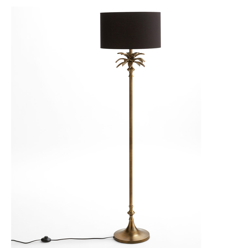 Торшер Palm Black Lampshade Латунь Черный Торшер Palm Black Lampshade Латунь Черный в Липецке | Loft Concept