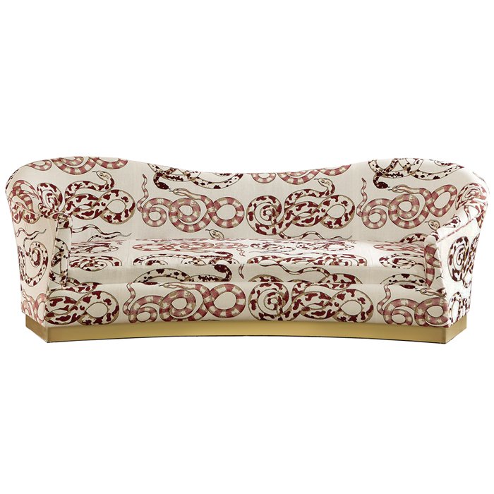 Диван KELLY SOFA Venimeuses Snake Embroidery Белый Диван KELLY SOFA Venimeuses Snake Embroidery Белый в Липецке | Loft Concept
