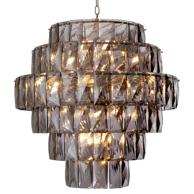Люстра Eichholtz Chandelier Amazone L smoke Никель Стекло Смок Люстра Eichholtz Chandelier Amazone L smoke Никель Стекло Смок в Липецке | Loft Concept