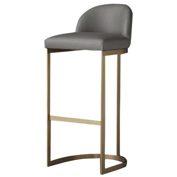 Барный стул Barrel Back Counter Stool Taupe Бежево-серый Золотой Барный стул Barrel Back Counter Stool Taupe Бежево-серый Золотой в Липецке | Loft Concept
