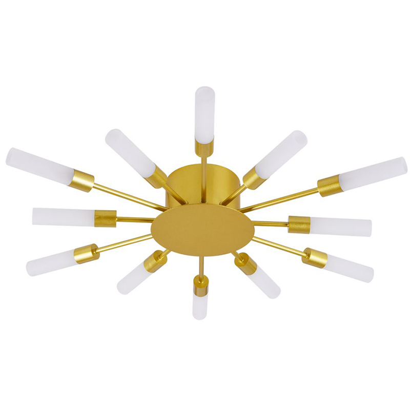 Потолочный светильник Aiden Ceiling Lamp 12 Белый Золотой Потолочный светильник Aiden Ceiling Lamp 12 Белый Золотой в Липецке | Loft Concept