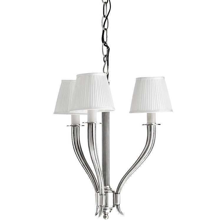 Люстра Eichholtz Chandelier Mayflower 3 Белый Нержавеющая сталь Люстра Eichholtz Chandelier Mayflower 3 Белый Нержавеющая сталь в Липецке | Loft Concept