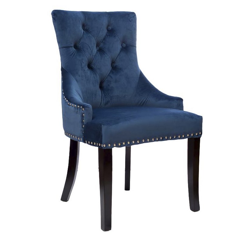 Стул Cozy Blue Chair Темно-синий Хром Черный Стул Cozy Blue Chair Темно-синий Хром Черный в Липецке | Loft Concept