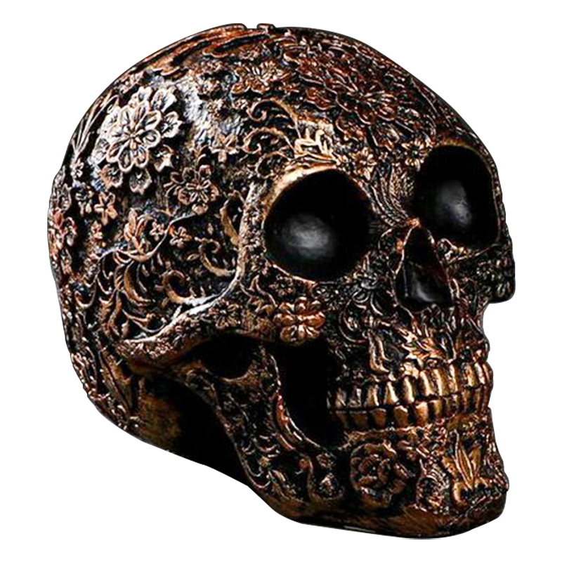 Статуэтка Patterned Skull Золотой Черный Статуэтка Patterned Skull Золотой Черный в Липецке | Loft Concept