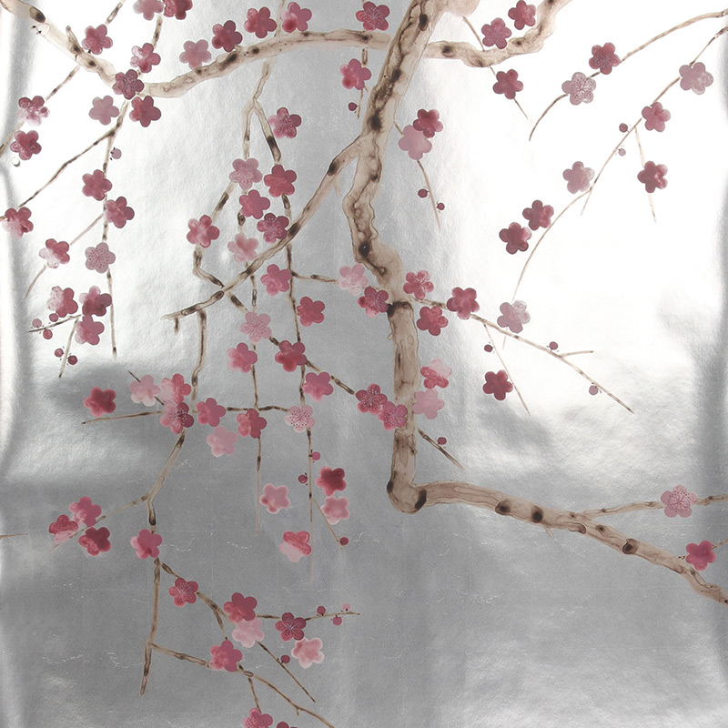 Обои ручная роспись Plum Blossom Blossom on Tarnished Silver gilded paper Обои ручная роспись Plum Blossom Blossom on Tarnished Silver gilded paper в Липецке | Loft Concept