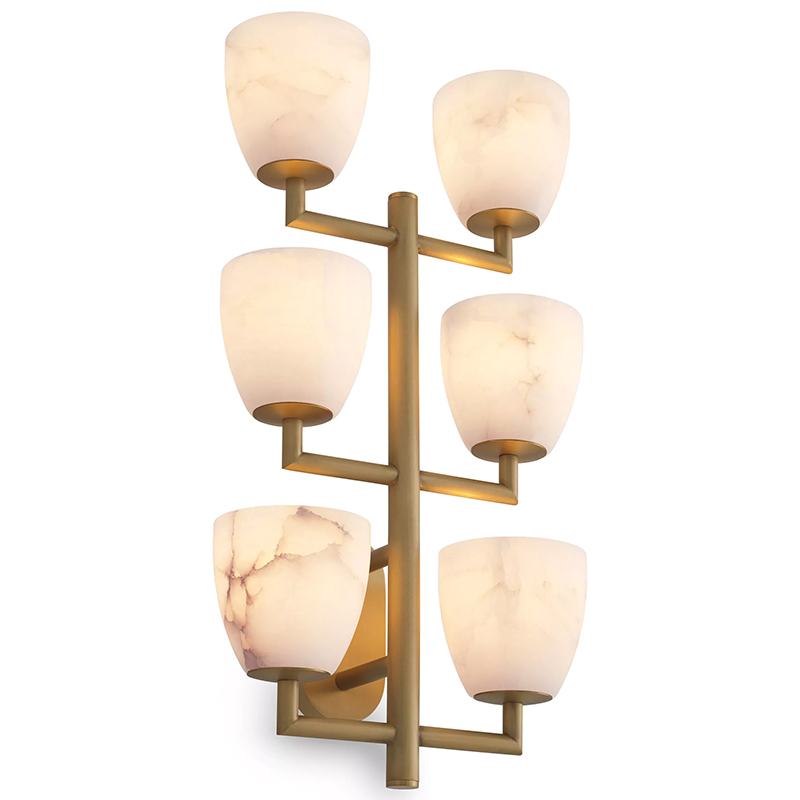 Настенный светильник Eichholtz Wall Lamp Valerius Латунь Белый Мрамор Bianco ivory ( слоновая кость ) Настенный светильник Eichholtz Wall Lamp Valerius Латунь Белый Мрамор Bianco ivory ( слоновая кость ) в Липецке | Loft Concept