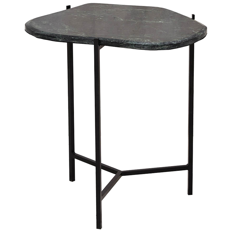 Приставной стол с каменной столешницей Tuan Side Table Черный Малахит (зеленый) Приставной стол с каменной столешницей Tuan Side Table Черный Малахит (зеленый) в Липецке | Loft Concept