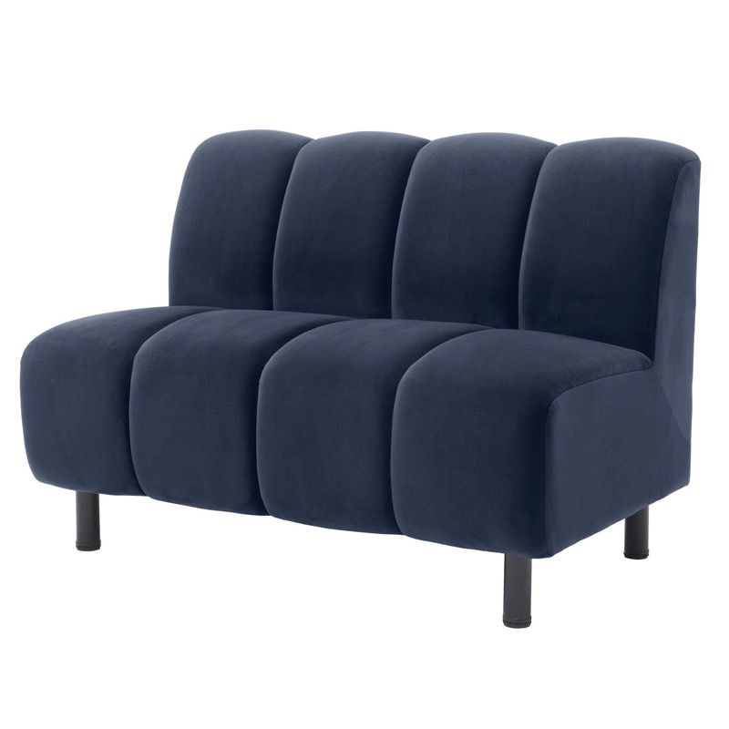Диван Eichholtz Sofa Hillman I Сапфирово-синий Черный Диван Eichholtz Sofa Hillman I Сапфирово-синий Черный в Липецке | Loft Concept