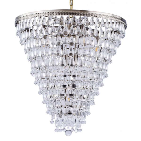 Люстра Clarissa Glass Drop Pendant 61 Nickel Хром Люстра Clarissa Glass Drop Pendant 61 Nickel Хром в Липецке | Loft Concept