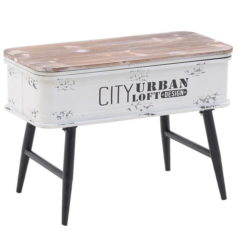 Приставной стол City Urban Loft Design Table white Бежево-серый Белый винтажная патина Приставной стол City Urban Loft Design Table white Бежево-серый Белый винтажная патина в Липецке | Loft Concept