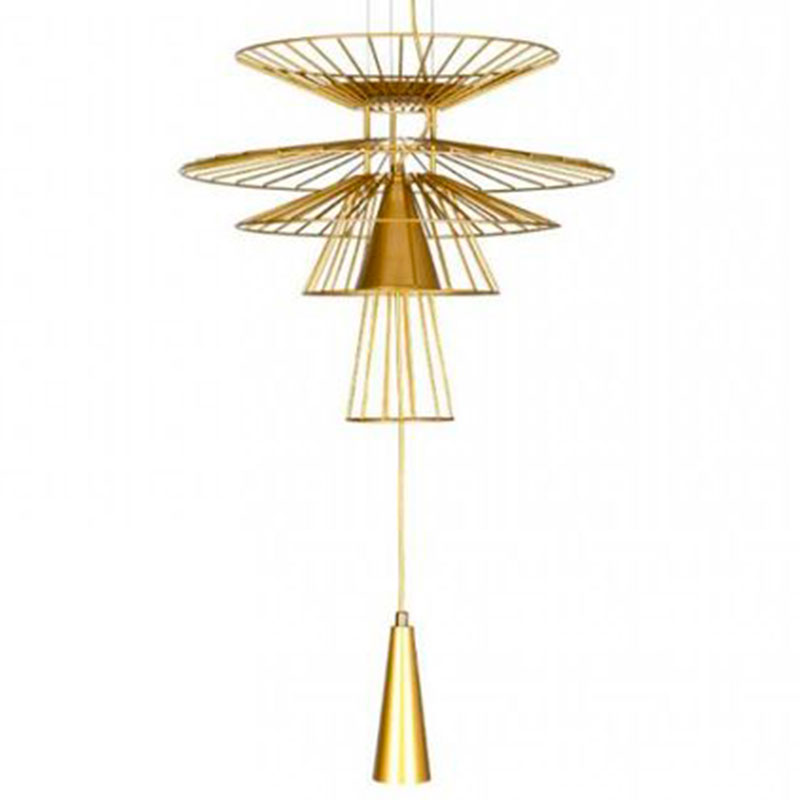 Люстра с металлическим плафоном Shade Metal Chandelier 70 см Золотой Люстра с металлическим плафоном Shade Metal Chandelier 70 см Золотой в Липецке | Loft Concept